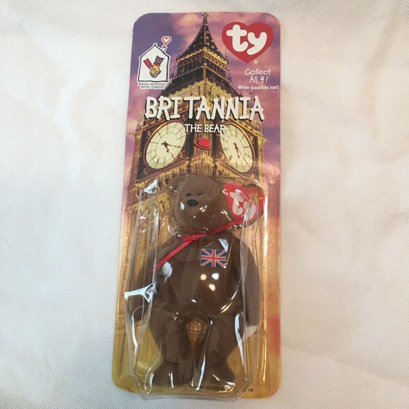 TY McDonalds Teenie Beanie Britannia the Bear 1997 RETIRED WITH ERRORS - Picture 1 of 6